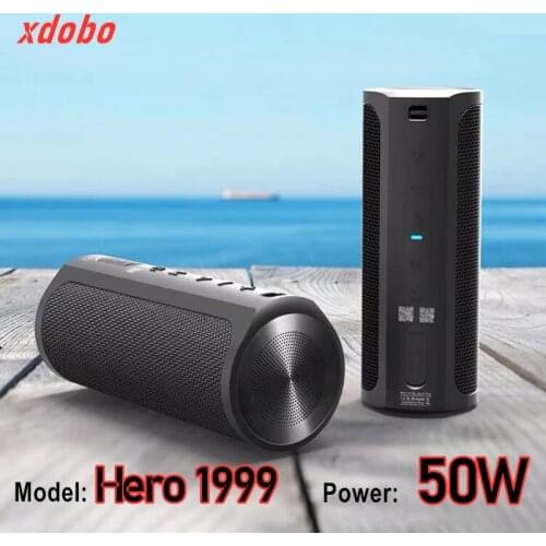 XDOBO 50W Portable Bluetooth Speaker High Power Outdoor Sound Column Deep Bass Bar IPX7 Waterproof Subwoofer 6600mAh Power Bank