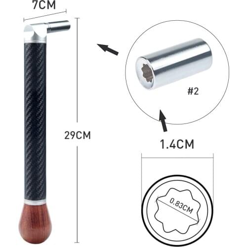 Professional Piano Tuner Carbon Fiber Wrench Ball Handle with Carrying Bag