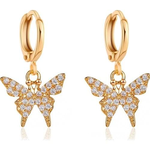 Korean Version of the New Earrings Temperament studded Small Butterfly Earrings Earrings Female Super Fairy Forest