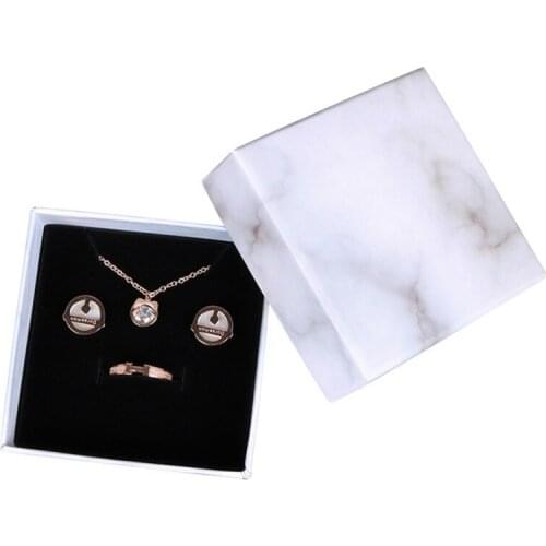 Marble Jewelry Box Set Necklace Bracelet Carton Packaging Box Jewelry Packaging Display Storage Bag New 0259