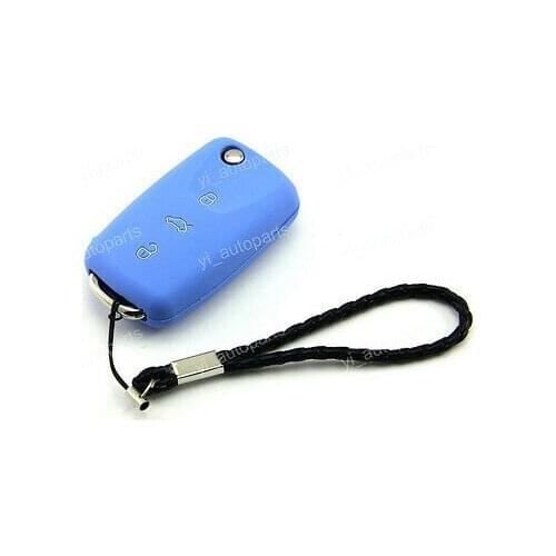 Blue Remote Silicone Case Cover For Skoda Octavia Superb Fabia Rapid Flip Key 3B