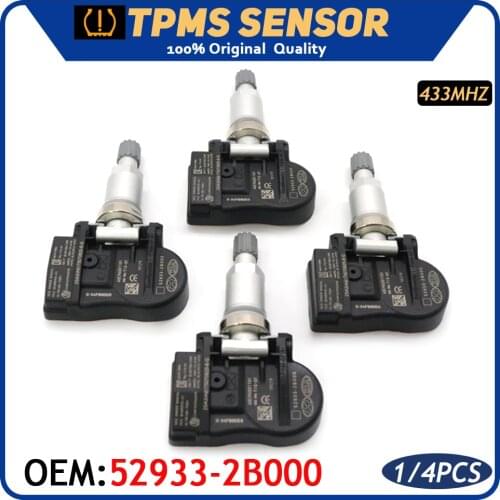 Car 52933-2B000 TPMS Tire Pressure Sensor Alarm Monitor Systems For Hyundai Santa Fe Sonata Kia 2012 433MHz 529332B000