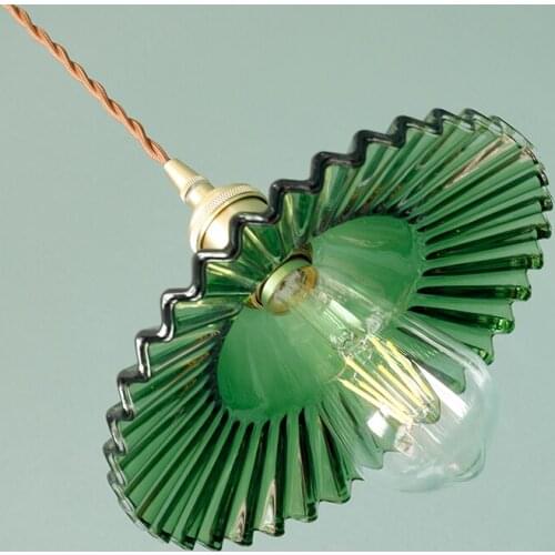 Nordic Minimalist LED Pendant Lights Retro Indoor Lighting Minimalist Nostalgic Chandelier Bar Entrance Brass Glass Lamp