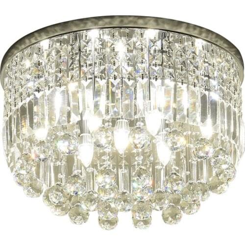 Modern simple plated crystal lustre Ceiling Lights LED ceiling Lamp For living room bedroom restaurant hotel