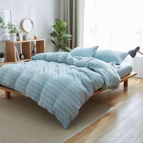 Svetanya Knitted Cotton Bedding Set Soft Warm Linens Single Queen King Flat Fitted Sheet Pillowcase Duvet Cover