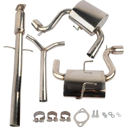 AP03 SS Dual 3" Tip Muffler Catback Exhaust System Downpipe for Mini Cooper/S R50/ R52/ R53 Models with 1.6L 2002-2006