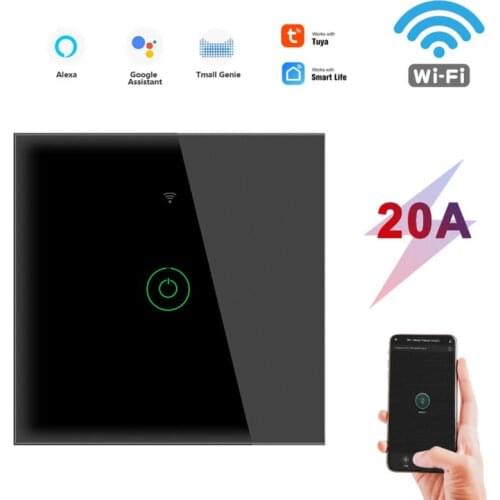 Tuya 20A Smart Wifi Touch Wall Switch Light Water Heater Refrigerator Oven Switch APP Remote Control Work With Google Home Alexa
