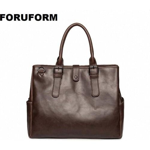 Vintage Men Briefcase Business Office Handbag Crazy horse Leather Pure Color Shoulder Messenger Bag Mens Crossbody bags ZH-325