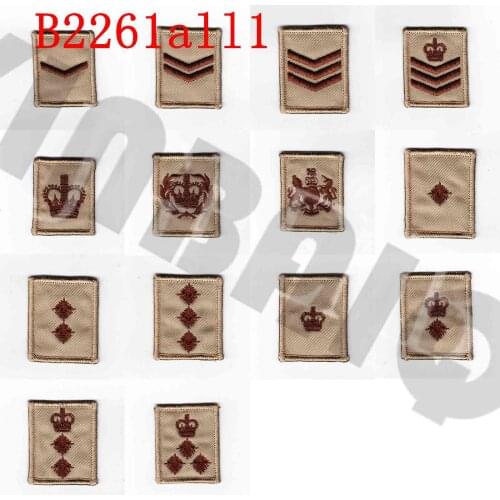 Embroidery Patch Tan Design British Army MTP Rank