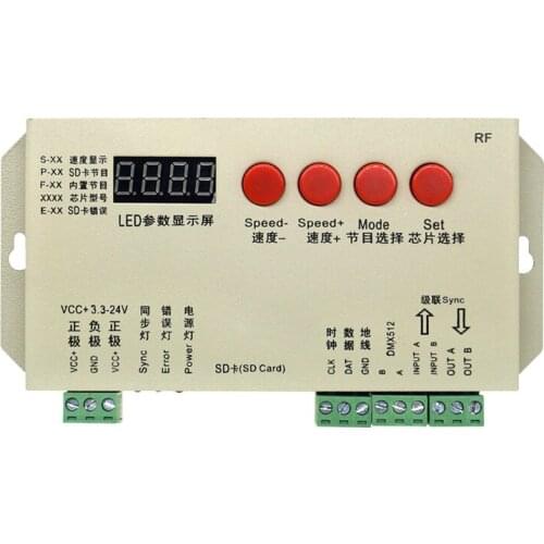 WS2811 2812 6803 DMX512 T1000S Magic Full-Color Led Controller 256MB SD Card Programming Contol To For Bar Module Light String