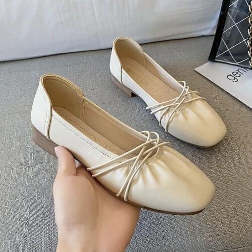 Pointed Head Shallow Mouth Ladle Shoes Women Flat Match Fashion Soft Bottom Rhinestone Lazy Bean Shoes Shoes Women