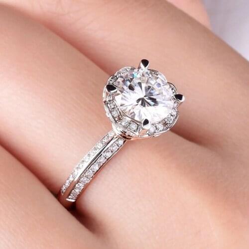 Real 925 Sterling Silver Wedding Rings for Womens Jewelry Diamond Luxury Engagement Gift Exquisite and Elegant Original Design