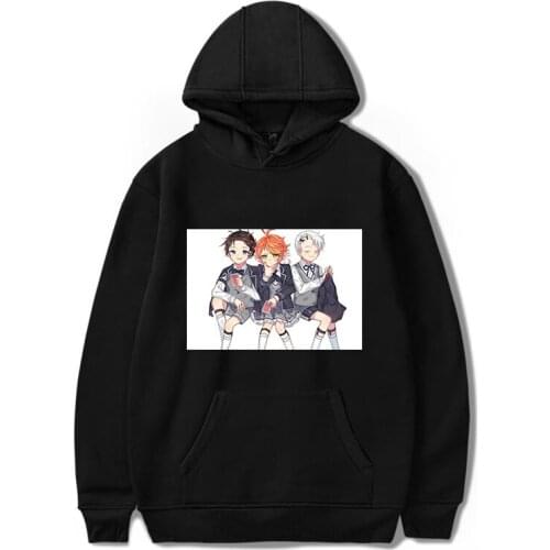 Winter Warm Promised Neverland Hoodie Unisex leisure Pullovers Fashion Anime Print Long Sleeve Student Hooded Loose Sweatshirts