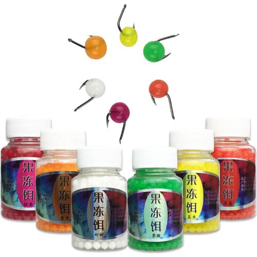 1 Bottle 70g 450pcs Soft Jelly Fishing Bait Carp Fishing Beads Bean Fishing Pellet Boilies Tackle