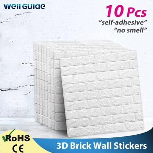 10Pcs Wall paper 3D Marble Mosaic Peel and Self-adhesive Wall Stickers Waterproof Kitchen Bathroom Home Wall Decal Sticker