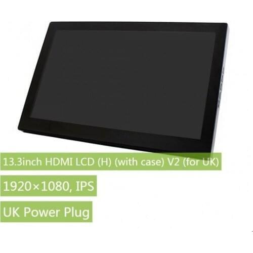 13.3inch HDMI LCD (H) (with case) V2 (for EU) IPS,1920x1080, Capacitive Touch Screen LCD Supports Multi mini-PCs, Multi Systems