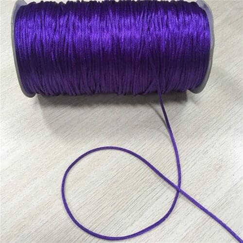 2mm X 20meters Regal Purple Rattail Satin Cord Chinese Knot Braided String Jewelry Findings Beading Rope #R676