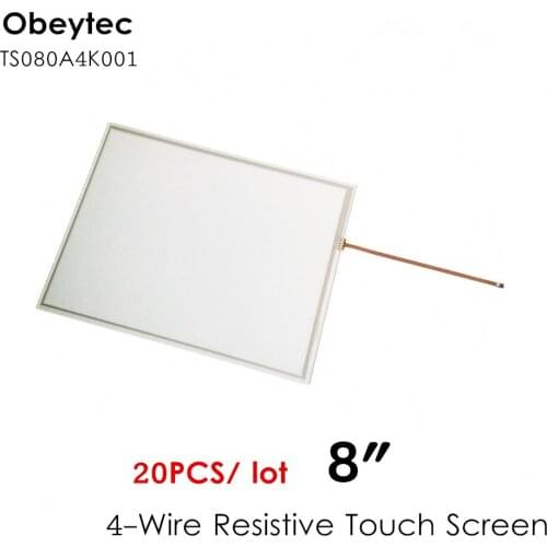 20PCS! obeycrop 8 " 16:9 4-wire resistive touch screen, high-use, Active size 176.64*99.36 mm, obeycrop Model No. TS080A4K001