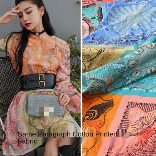 2021 Spring and Summer Cotton Printing Fabric Square Ethnic Style Colorful Cotton Clothing Fabric