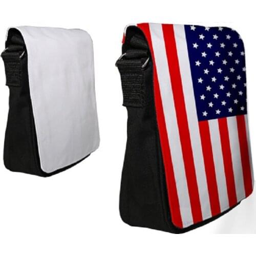 50pcs/Lot sublimation blanks heat transfer printing DIY gift Black canvas shoulder bag Sublimation blank