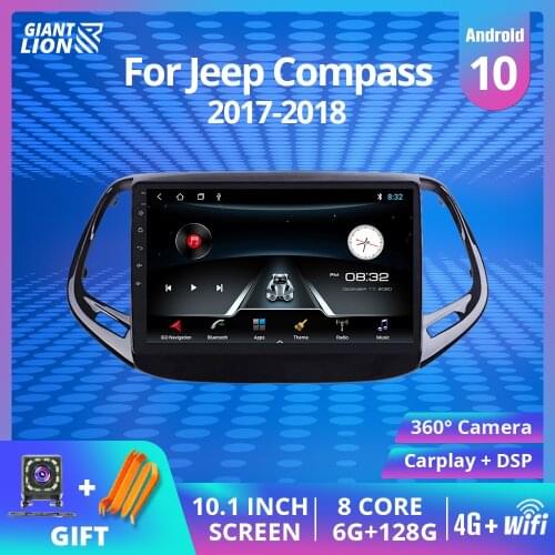 2din Android 9.0 Car Radio For Jeep Compass 2017-2018 Car Muitimedia Video Player Navigation Gps Stereo Head Unit Dvd Player