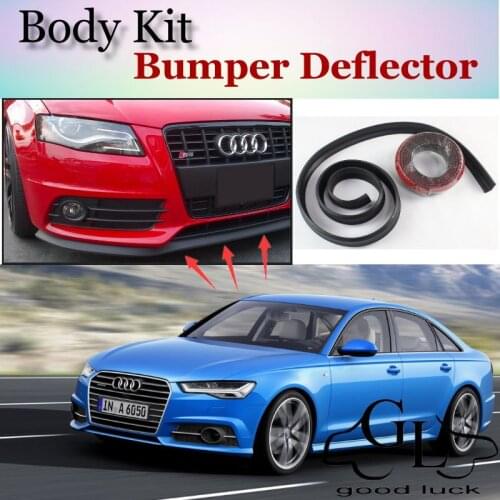 Bumper Lip Lips For Audi A6 S6 RS6 2004~2015 / Car Lip Shop Spoiler Scratch Proof Adhesive / Car Lip Skirt Body Kit + Strip