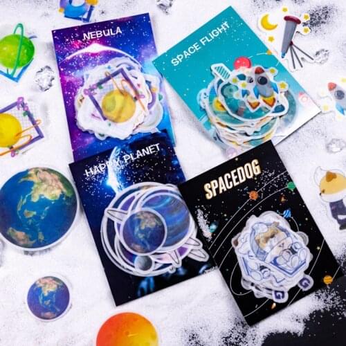 1 Pack Space Culture Astronaut Starry Planets DIY Decorative Sticker Album Notebook Decoration