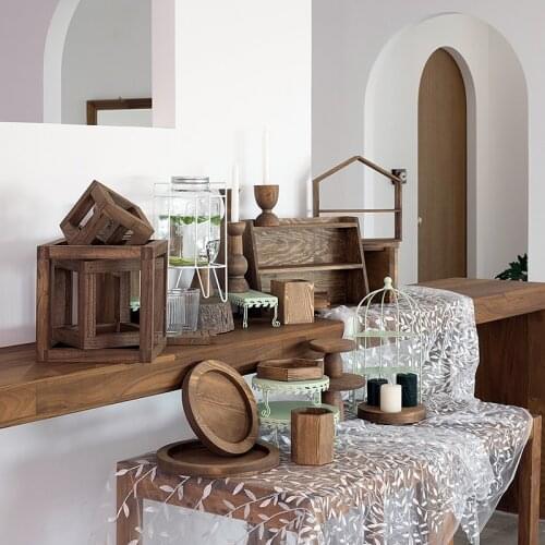 SWEETGO Wood Home Software storage racks candle holders kitchen decoration bread plate dessert cake stands cupcake trays