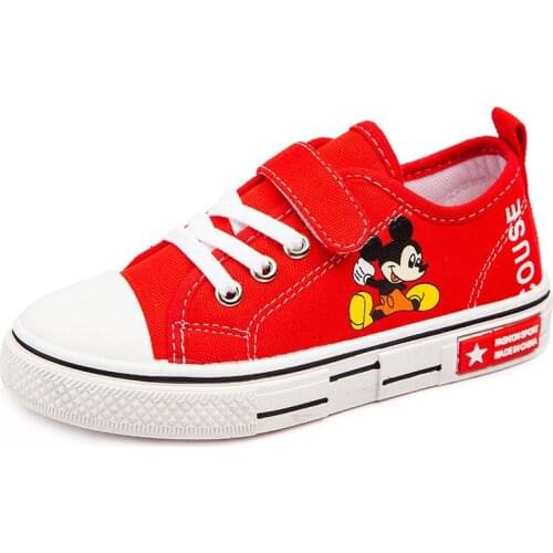 Disney Spring Winter Children Canvas Shoes Cartoon Mickey Mouse Girl Sneaker Breathable Fashion Kids Shoes For Boy Casual Shoes