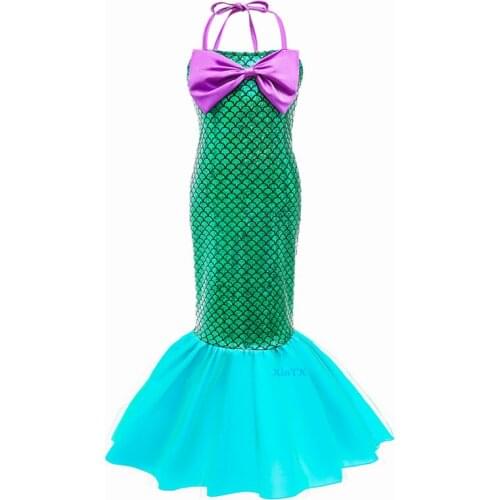 Mermaid Tail kids Costume Cosplay Princess Ariel Costume Halloween Christmas Party Fancy Girls Cosplay Dress Sexy Ariel Princess