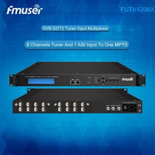 FUTV4207I 8 Tuner IRD(8 DVB-S2/T2 RF Input,1 ASI In,2 ASI 1 IP Output)Multiplexer
