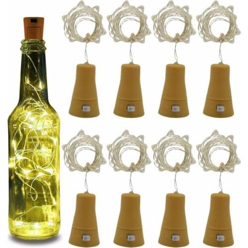 Solar Powered Wine Bottle Cork Festival Outdoor Light Garland Lights Outdoor Fairy Light 1M/2M Shaped LED Copper Wire String