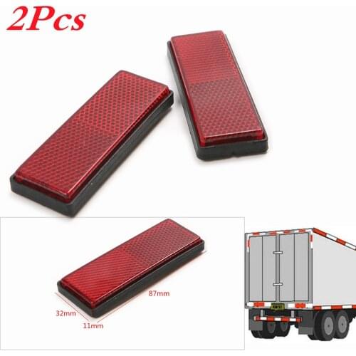 HOLYOVER 2PCS Car Sticker Adhesive Plastic Reflector Reflective Warning Plate Sticker Sign Safety For Car SUV Truck Motorcycle