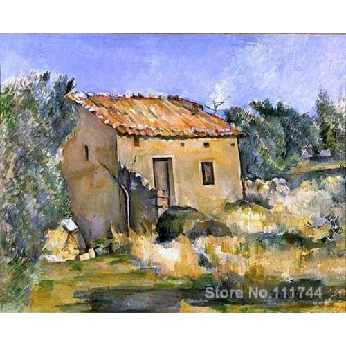 Oil painting Landscape Abandoned House near Aix en Provence by Paul Cezanne art for sale Hand painted High quality