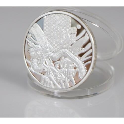Chinese Traditional Festival Dragon Dance Coin Silver Plated Souvenir Coins Gifts