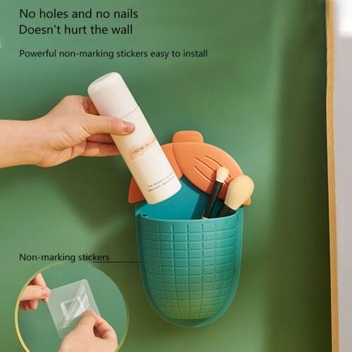 Storage Box Cartoon Wall Mounted Non Perforated Cosmetic Organizer Box Bathroom Wall Shelf Storage Case Small Object Sorting Box