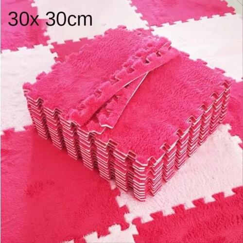 Splicing Floor Mat Suede Carpet Bedroom Full Square Eva Foam Mat Childrens Room Puzzle Crawling Mat Thickened