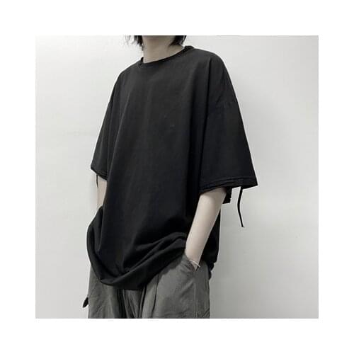 Jacket new womens torn edge cut loose short-sleeved summer thin half-sleeved t-shirt men and women