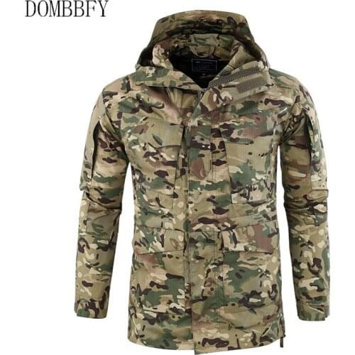 Men Tactical Military M65 Windbreaker Jackets Mens Waterproof Hoodie Flight Pilot Coat Army Multi-pocket Casual Jackets Outwear