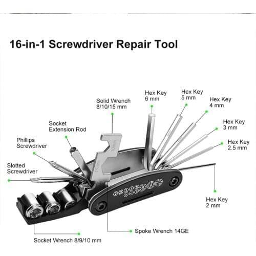 MTB Mountain Cycling Portable Repair Tools Kit Socket Multipurpose Wrench Bicycle Multi Tools Screwdriver Motorcycle Bike Allen