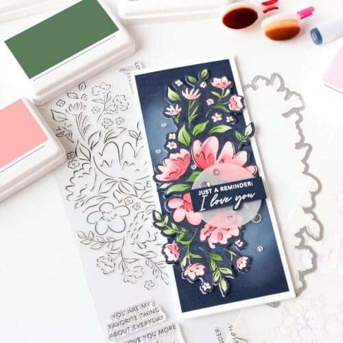 Just A Reminder: I Love You With Beautiful Flower 2021 Stamp And Die Set For diy Scrapbooking Photo Album