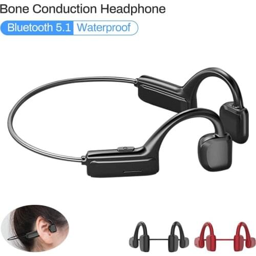 Bone Conduction Headphones Bluetooth 5.1 Wireless Headset Comfortable Wear Ear Hook Light Weight Waterproof Sports Earphones