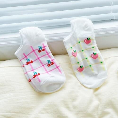 New Strawberry Fruite Women Low Cut Socks Invisible Cartoon Cute Cotton Socks Girls 5pairs Lot