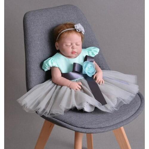 2018 Newbron Baby Girl Christening Dress Green gray Princess tulle Dress Frcoks for Baptism Birthday Wedding Party + Headband