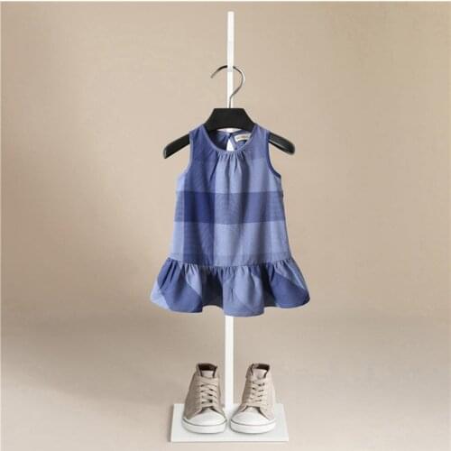 New Fashion Girl Dress Plaid Uniform Kid Clothes Sleeveless Cute Causal Outfit Princess Party Dress Preppy Style for 1-5 Years