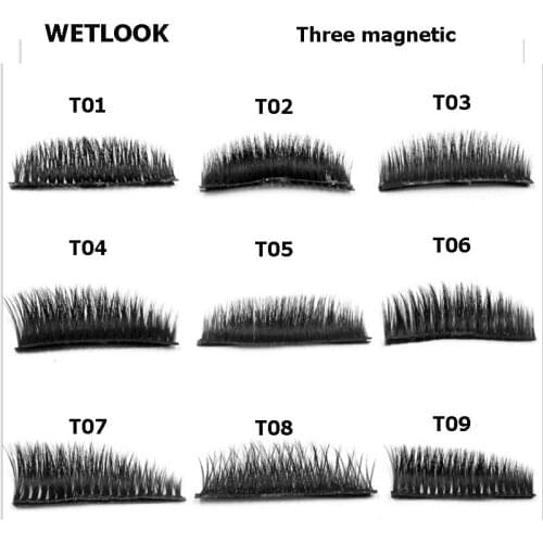 New 3D Three Magnetic False fake Eyelashes reusable Fashion magnet lashes eye lashes Extension Ultra-Thinner Make up Tools C190