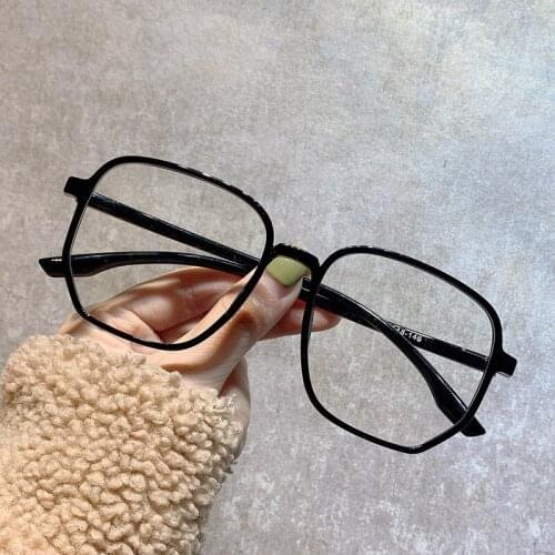 New Big Frame Transparent Anti-blue Glasses Version of goggles Fashion Net red Plain Face mirror Glasses S7097