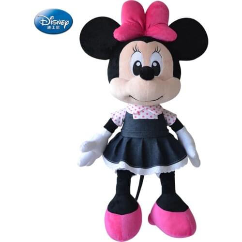 Original Disney Denim Cowboy Minnie Mickey Mouse Plush Dolls Minnie Mouse Dolls Children Birthday Christmas Gift Disney Toys