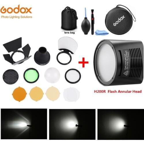 Godox H200R Flash Annular Head Separation Portable Extension with Spiral Flash for Godox AD200 Flash + Godox AK-R1 Accessories