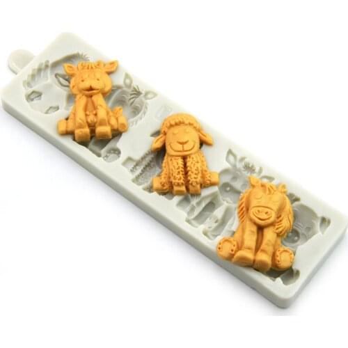 Penguin Horse Sheep Cake Silicone Mold DIY Baking Tools Fondant Mold Birthday Cake Decorating Tools Chocolate Gumpaste Mold